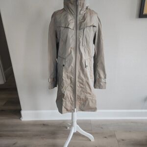 Cole Haan Beige Hooded Long Coat
